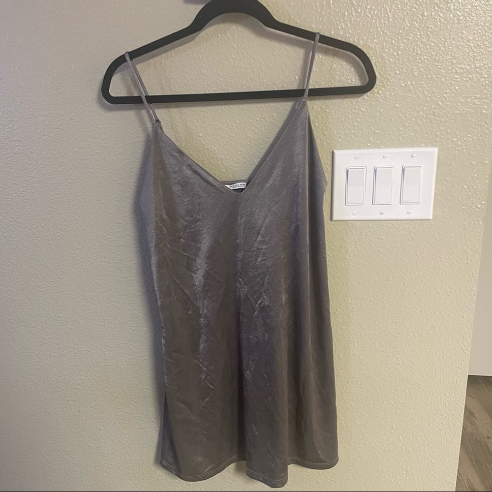 Grey silky slip dress